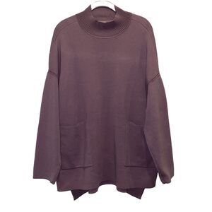 Chicos Size 3 Lavender Purple Mock Neck Sweater with Pockets Women’s XL